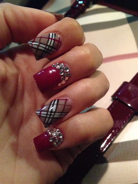 burberry nail design|burberry nails for christmas.